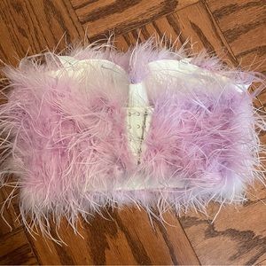 Feather bustier crop top